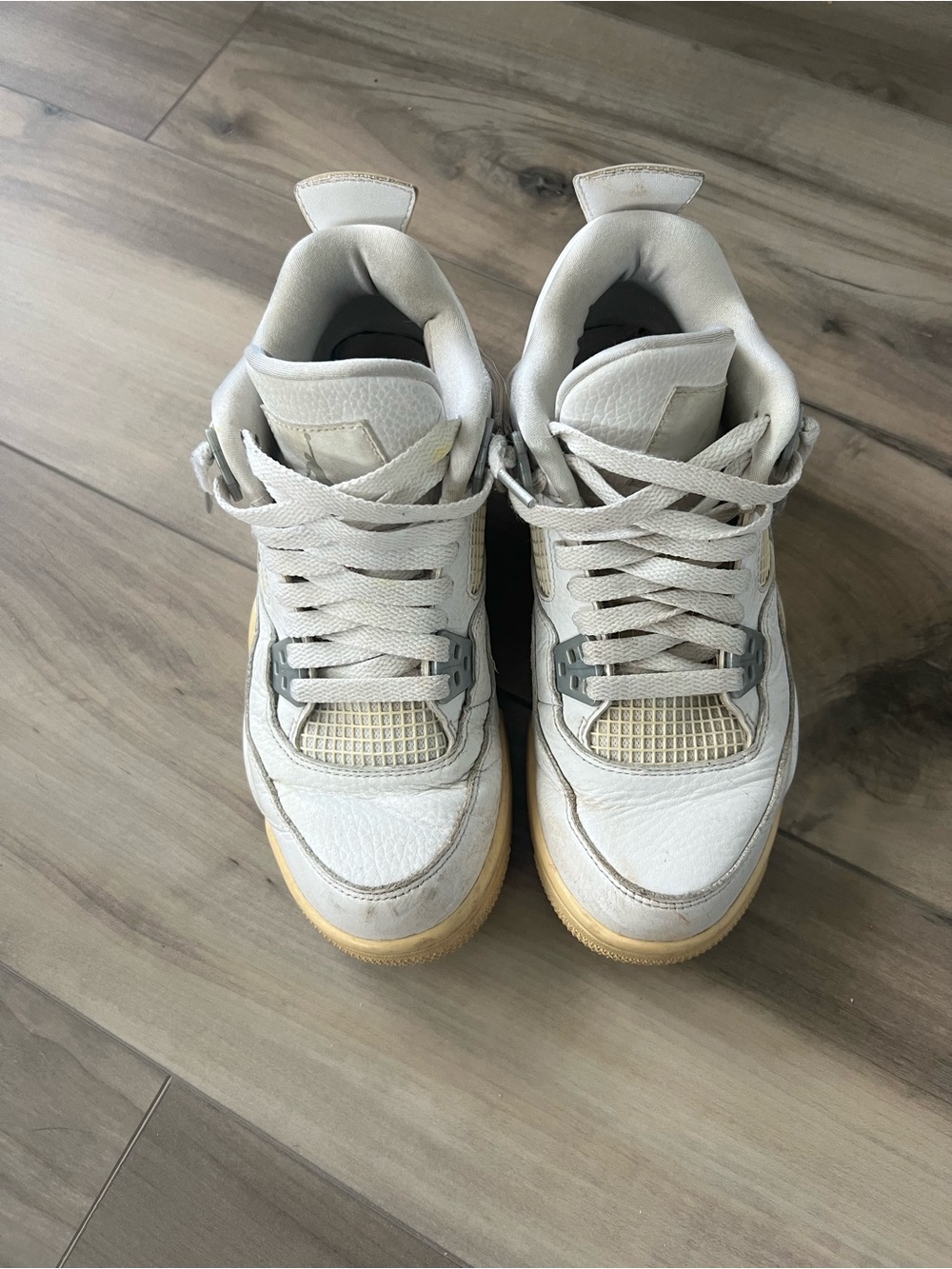 Jordan White and Beige Low-Top Sneakers